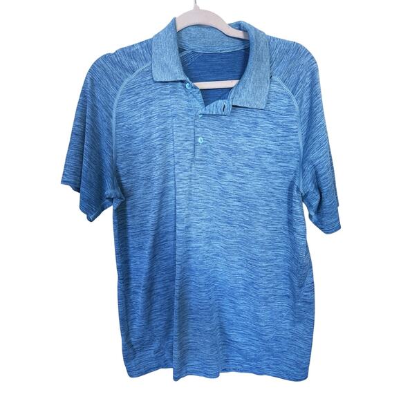 Lululemon Men’s Metal Vent Tech Polo Poseidon Hydra Blue L Performance Casual - Picture 2 of 4